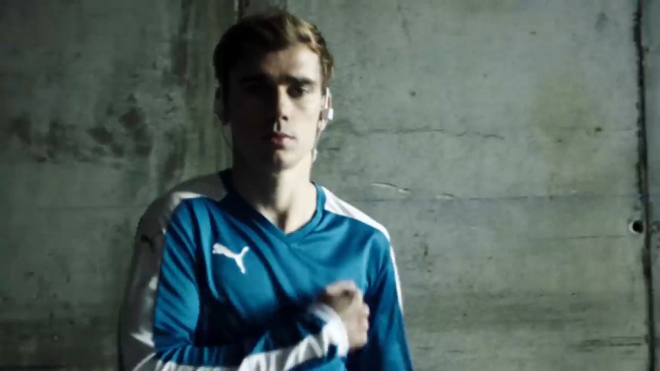 No stranger to an advert, we see Atletico Madrid's Antoine Griezmann beat his chest