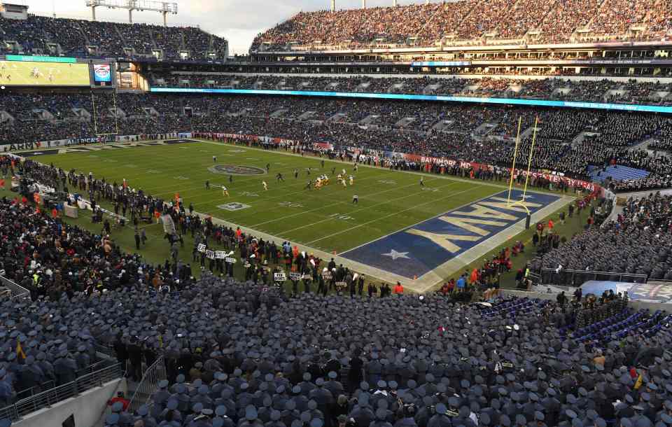  Thousands of servicemen and women turned out for the match at the 71,000 capacity ground