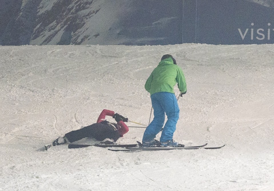  The painful fall didn't stop Josie from training though and she was soon climbing back into her skiis