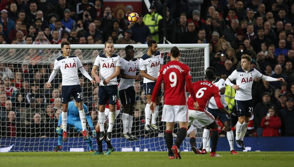 Paul Pogba was millimetres away from netting a stunning free-kick