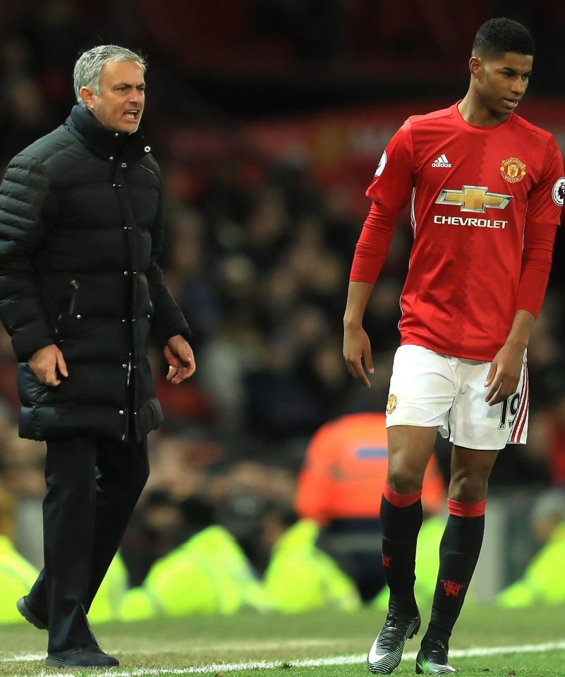 Jose Mourinho and Marcus Rashford...