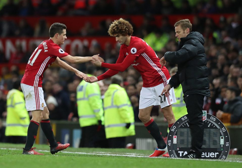  Fellaini was jeered by sections of the Old Trafford crowd when he came on against Tottenham