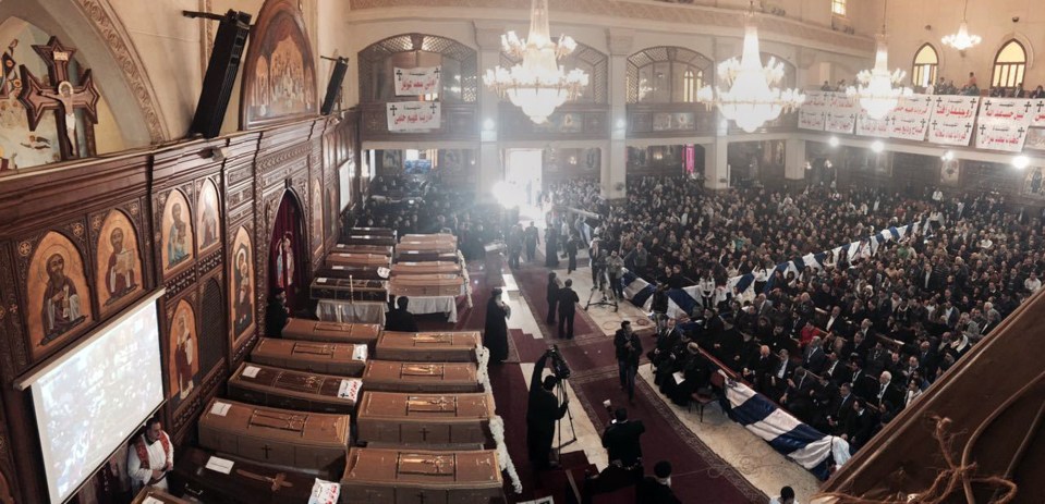  Inside the Virgin Mary Church in cairo where the funeral took place today