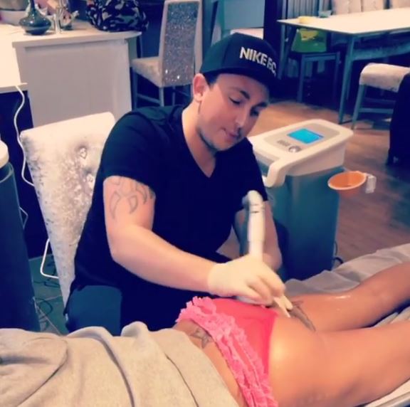  Katie Price has shared more footage of her non-surgical bum lift