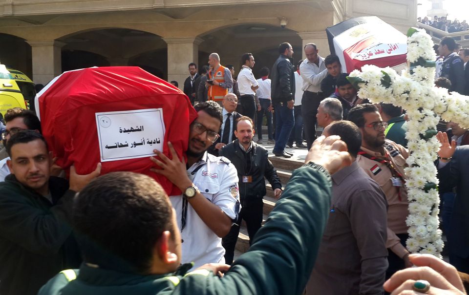  Relatives and mourners carried the coffins through the streets in emotional scenes