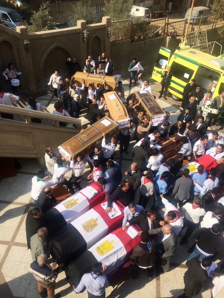  The victims of yesterday's Egyptian church bombing are today being buried in Cairo