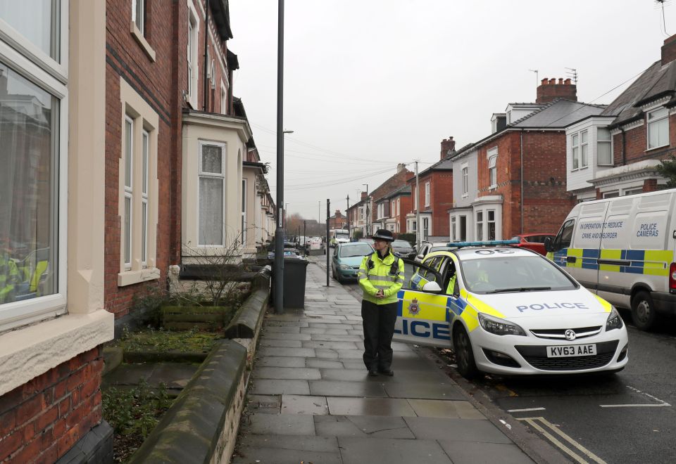  Police remained outside a property in Leopold Street in Derby