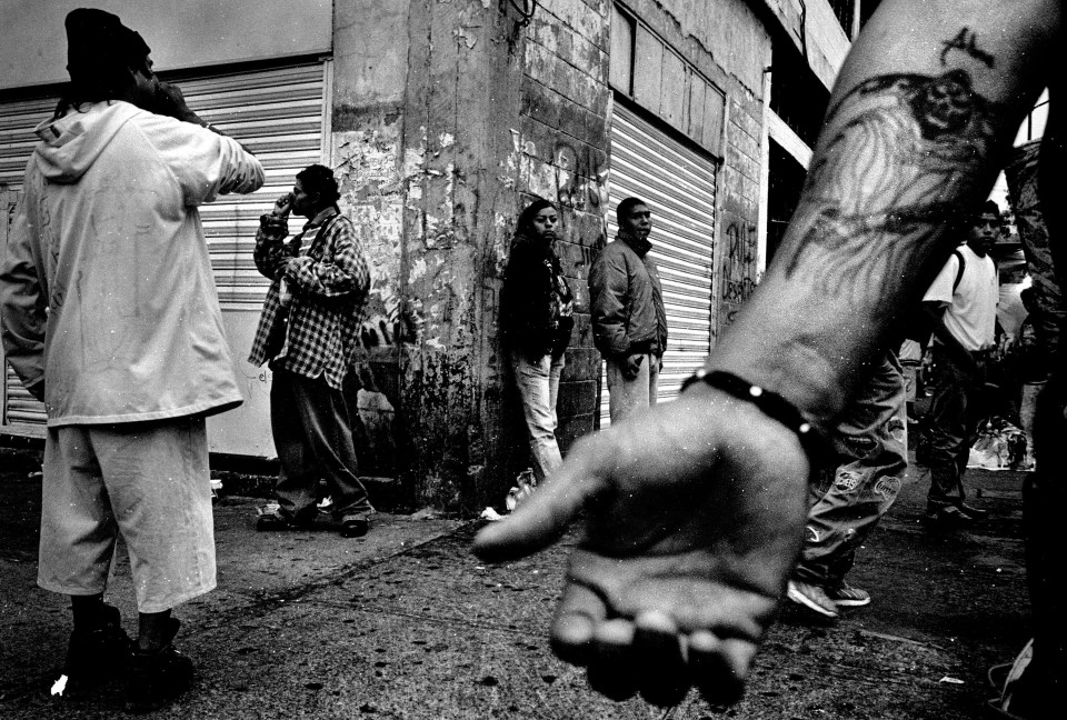  Drug abusers sniff glue and other substances while dealers ply their trade in Tepito, Mexico City