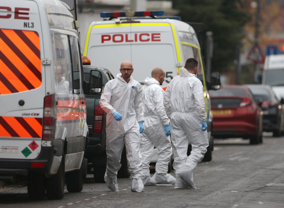  Police in Derby during a series of anti-terror raids across the UK