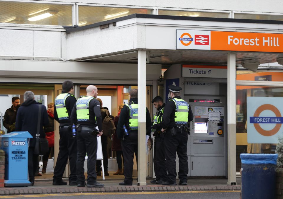  There was a major police presence at Forest Hill station after a man was stabbed on a train yesterday lunchtime