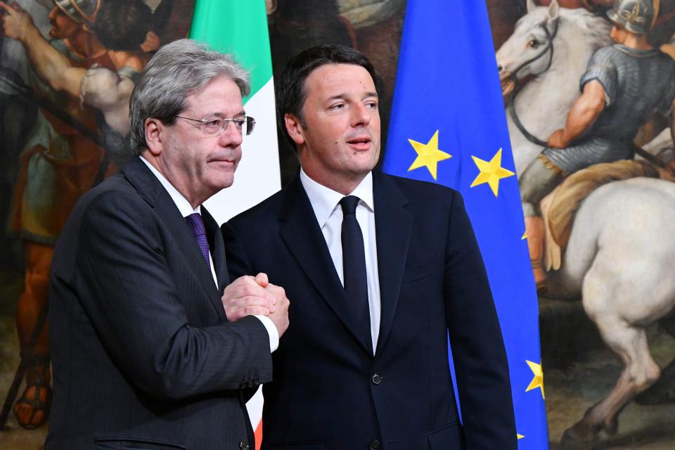  Former Prime Minister Matteo Renzi, right, pictured with Italy's newly appointed Prime Minister Paolo Gentiloni, resigned after being roundly defeated in a referendum to change the country's constitution