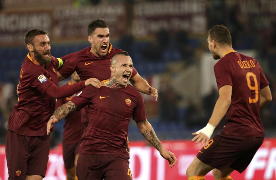  Radja Nainggolan scores the only goal of the game