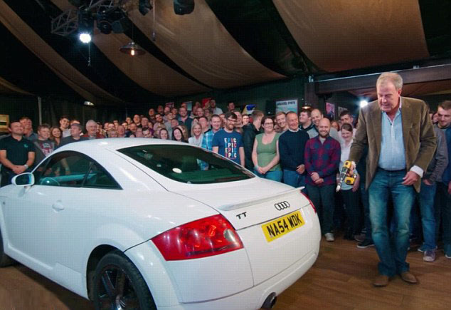  An Audi TT was brought into the studio and the audience were asked to guess where Richard Hammond was hiding