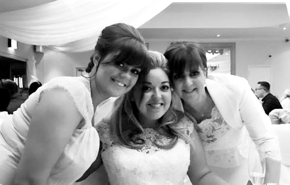  Lisa Robinson from Preston, with her two daughters Natasha Robinson and the bride Rachel Catildi