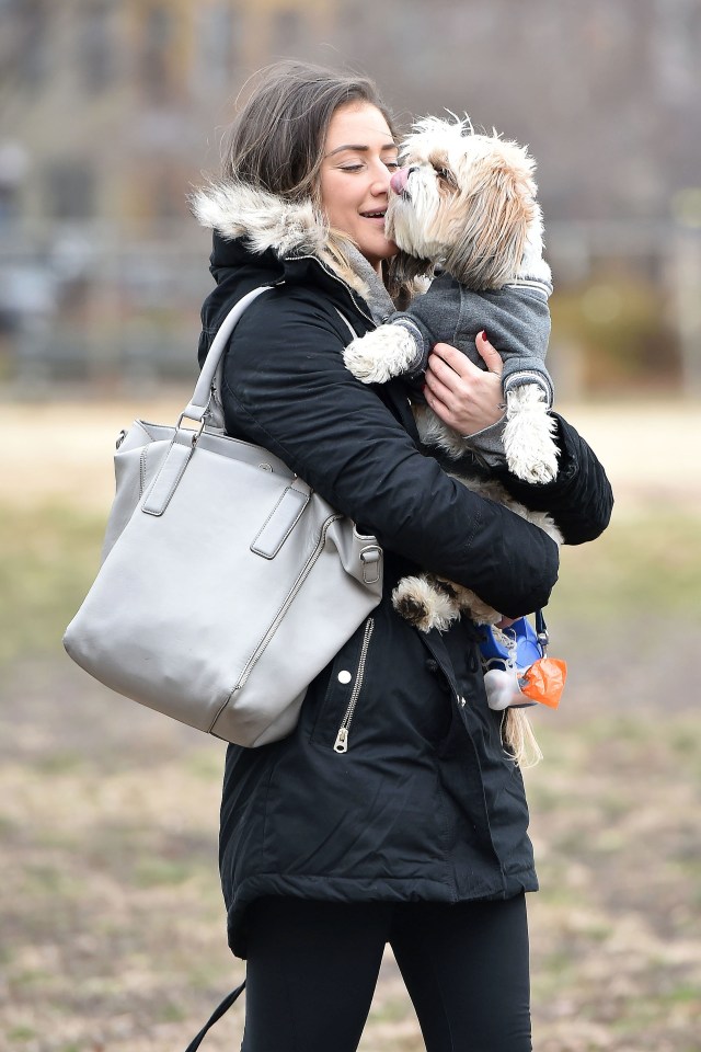  The star was pictured without her wedding ring while out with her dog in New York