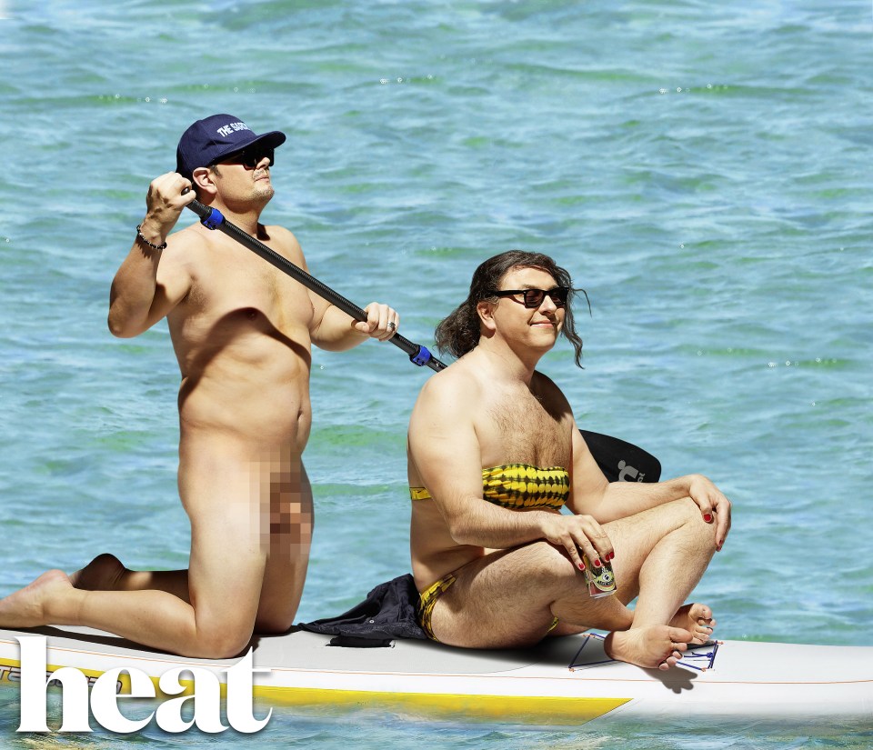 David Walliams and Alan Carr have stripped off for heat Magazine