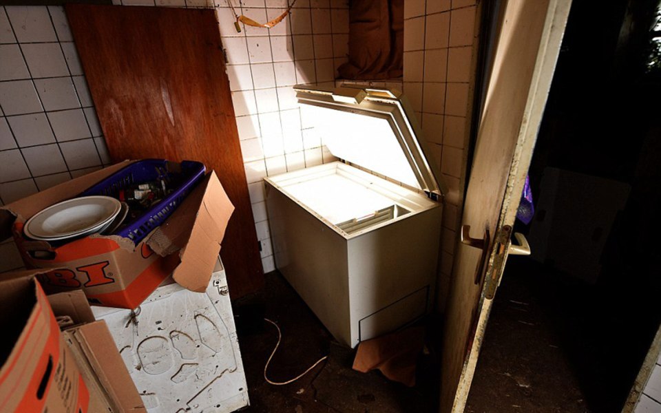  The freezer where the sick couple's victim was kept until later being thawed out and burnt