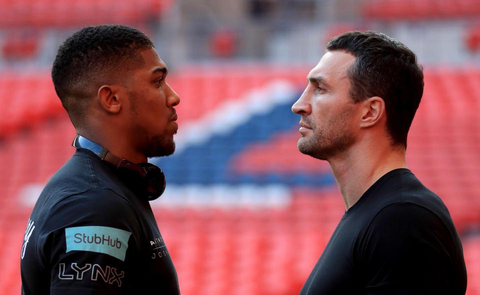  Anthony Joshua and Wladimir Klitschko will face off in front of a joint record crowd at Wembley