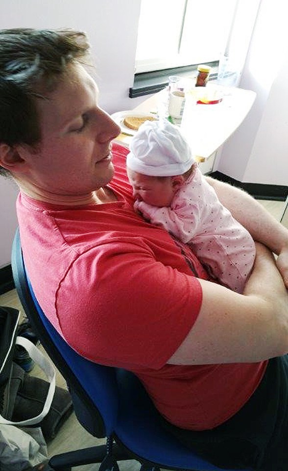  Dad Gideon, pictured holding Grace, told the inquest he immediately rushed to get his baby girl to hospital