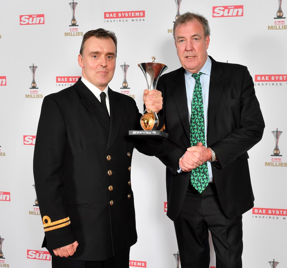  Jeremy Clarkson with Ruairi Holohan who won the Best Reservist gong