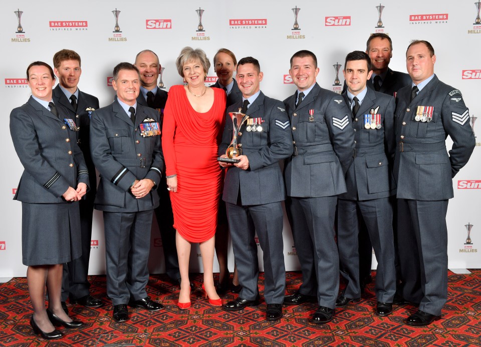  Prime Minister Theresa May dished out the Hero Overseas Unit prize to the RAF