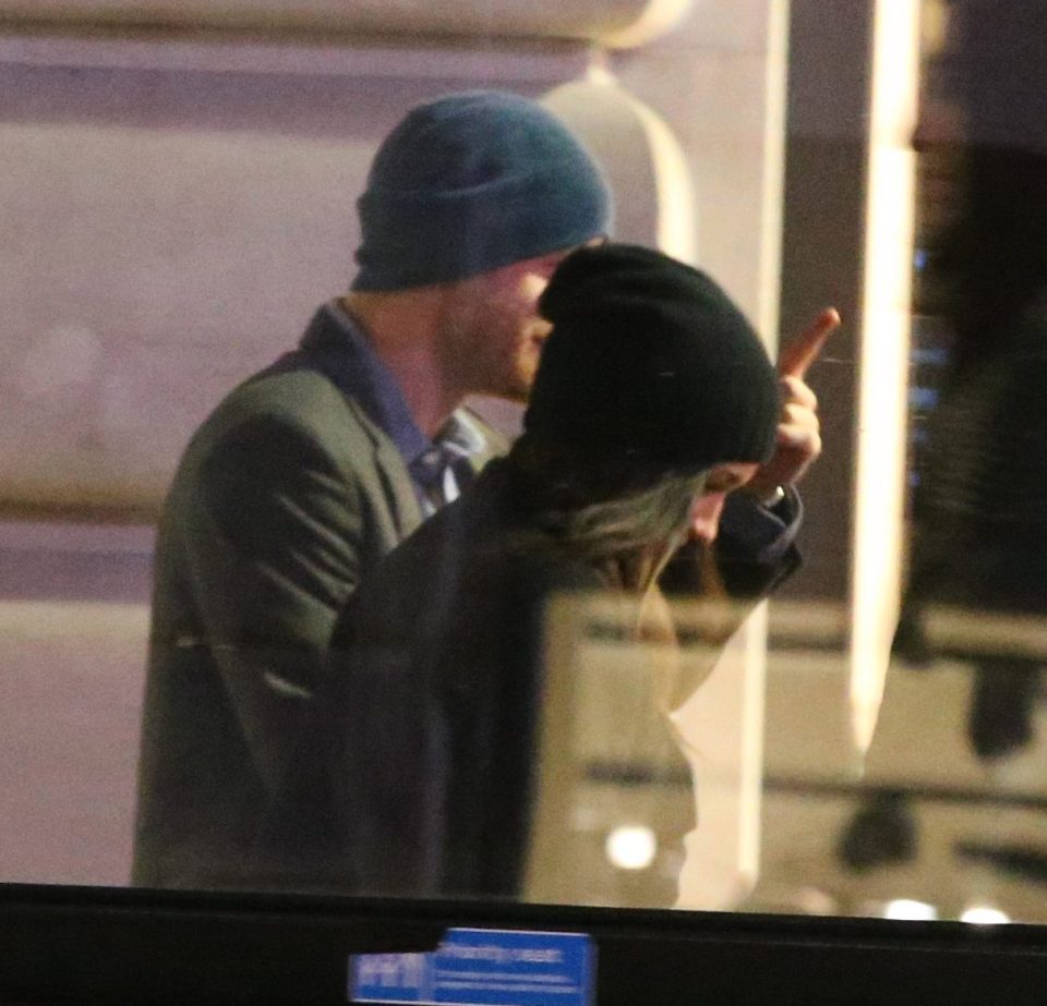  The lovebirds were dressed down in beanie hats and jeans