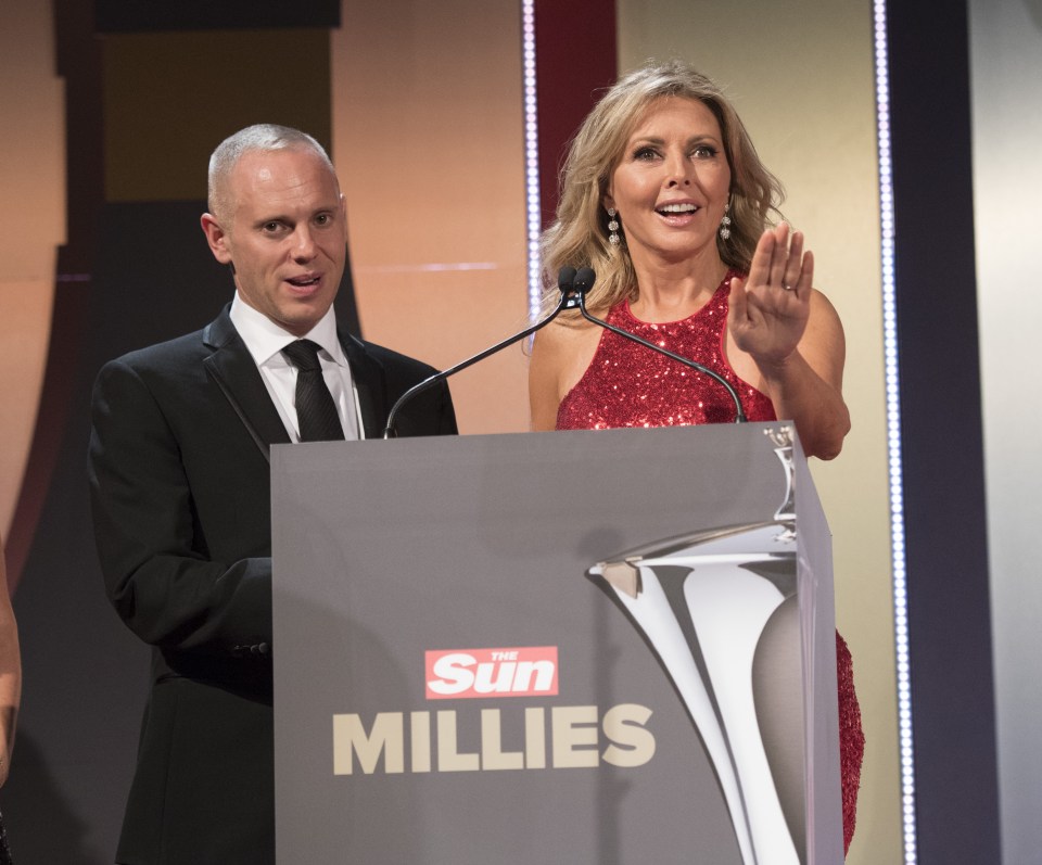  Judge Rinder and Carol Vorderman joined Lorraine on stage to present the Hero At Home Award