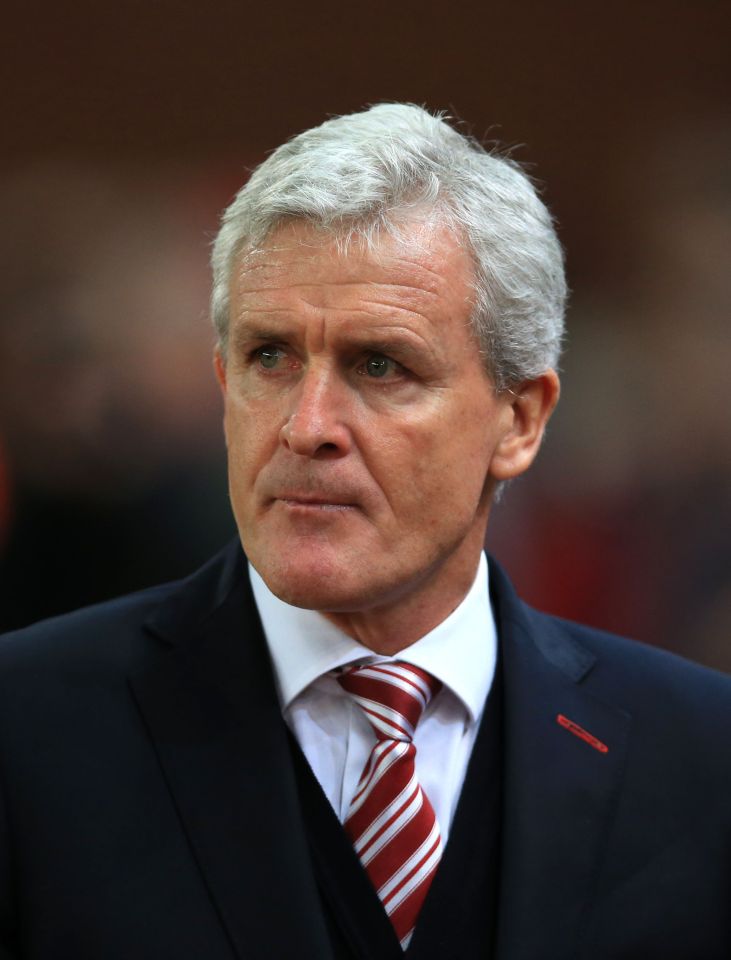 Stoke City manager Mark Hughes during the Premier League match at the Bet365 Stadium