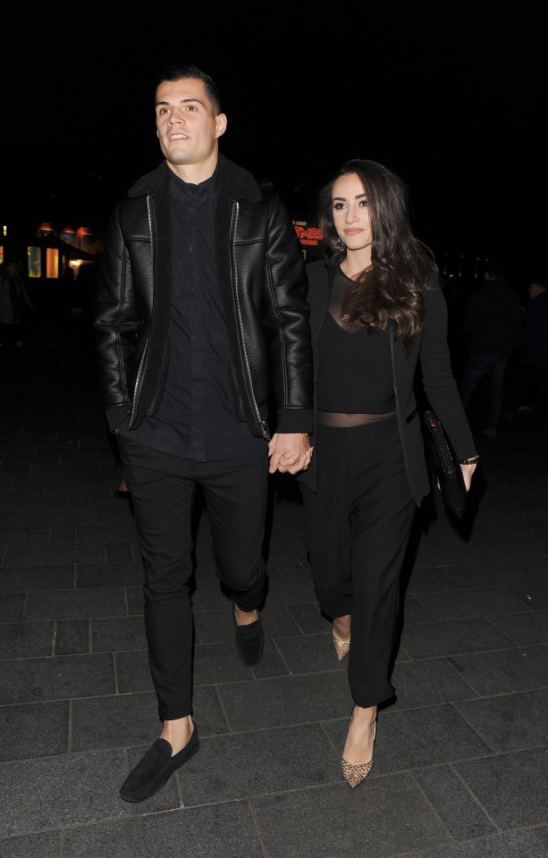  Midfielder Granit Xhaka and fiancee Leonita Likaj