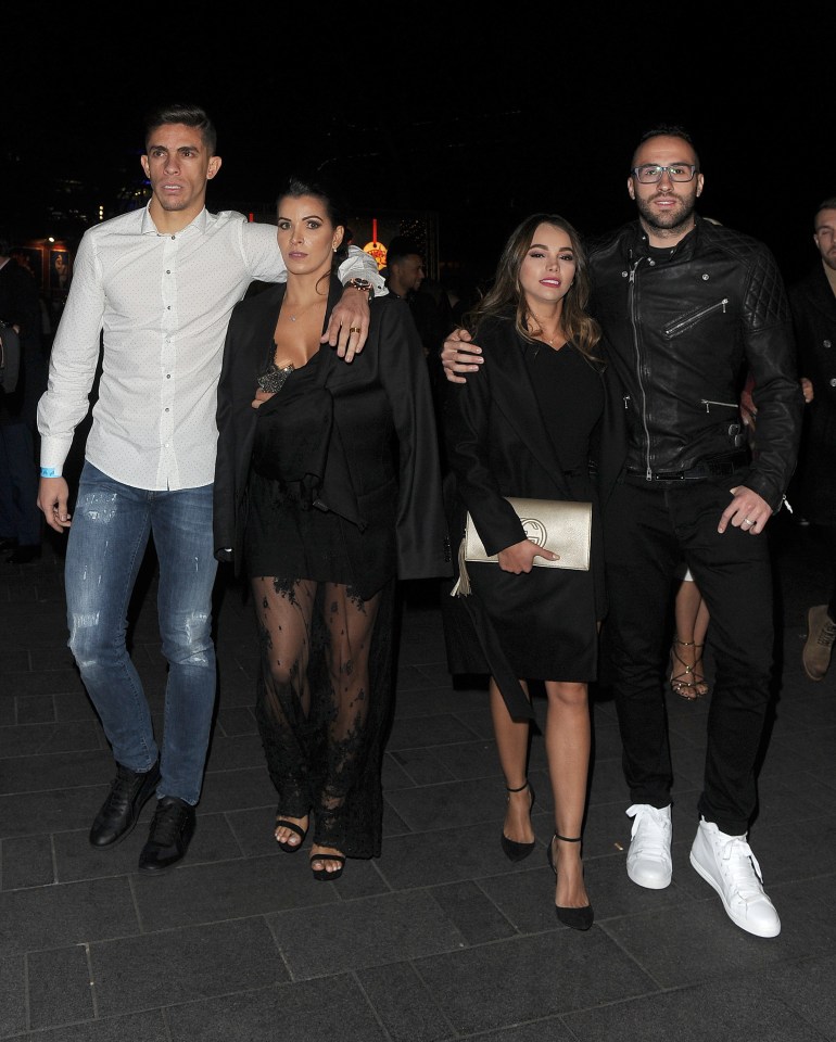  Gabriel Paulista (left) and wife Fernanda with David Ospina and his wife Jessica Sterling