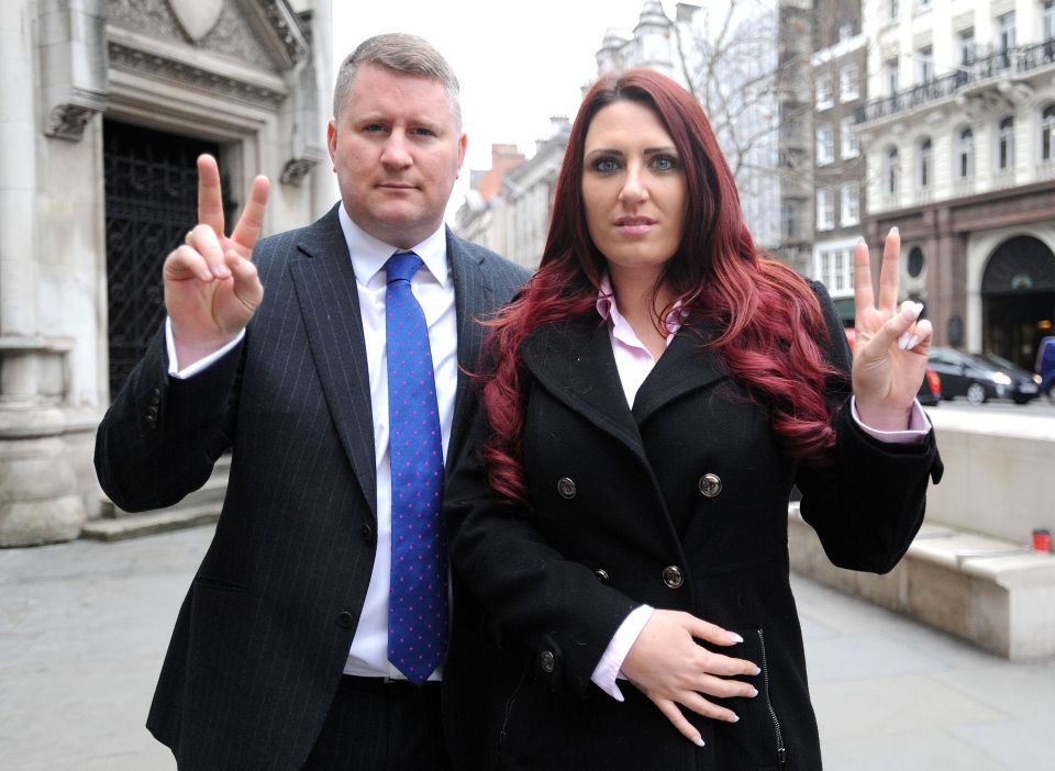  Former Britain First leader Paul Golding, pictured with deputy leader Jayda Fransen