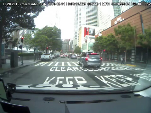  The car drove over the pedestrian crossing just as someone stepped out