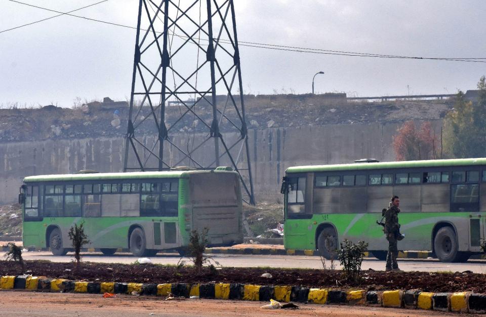  Evacuations of eastern Aleppo have been suspended 'due to obstructions'