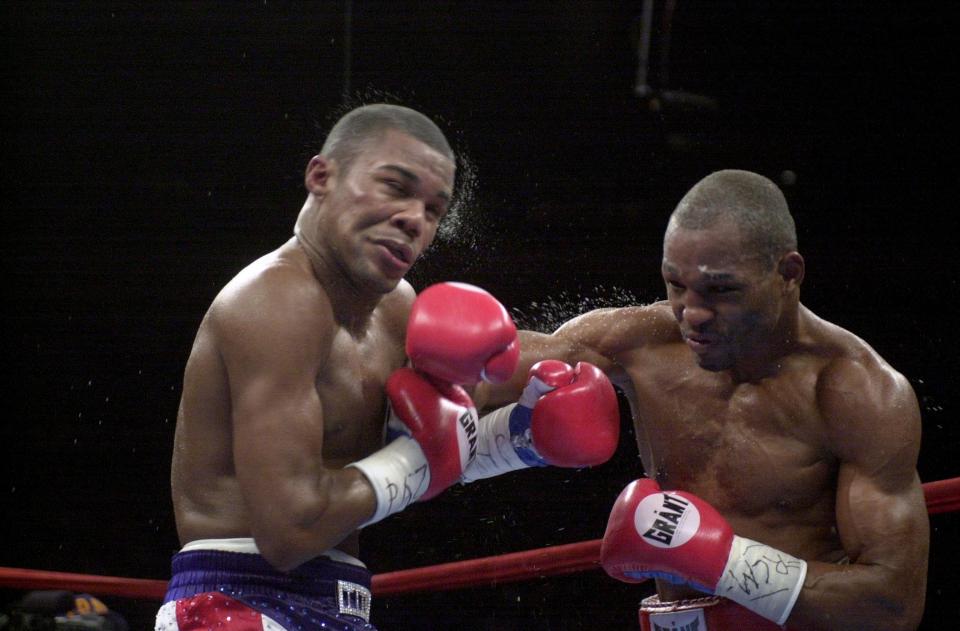 Bernard Hopkins lands a blow on Felix Trinidad