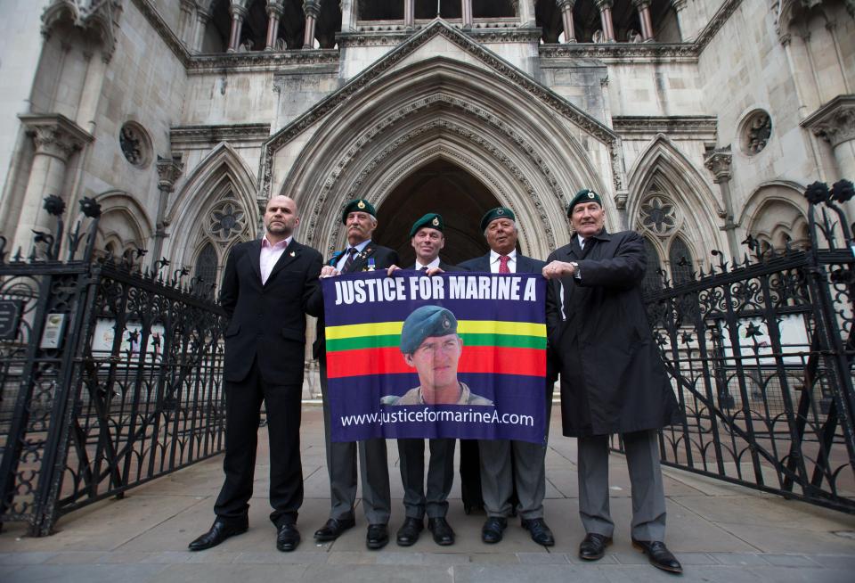  Supporters gather outside the High Court in hope the former sergeant will be released before Christmas