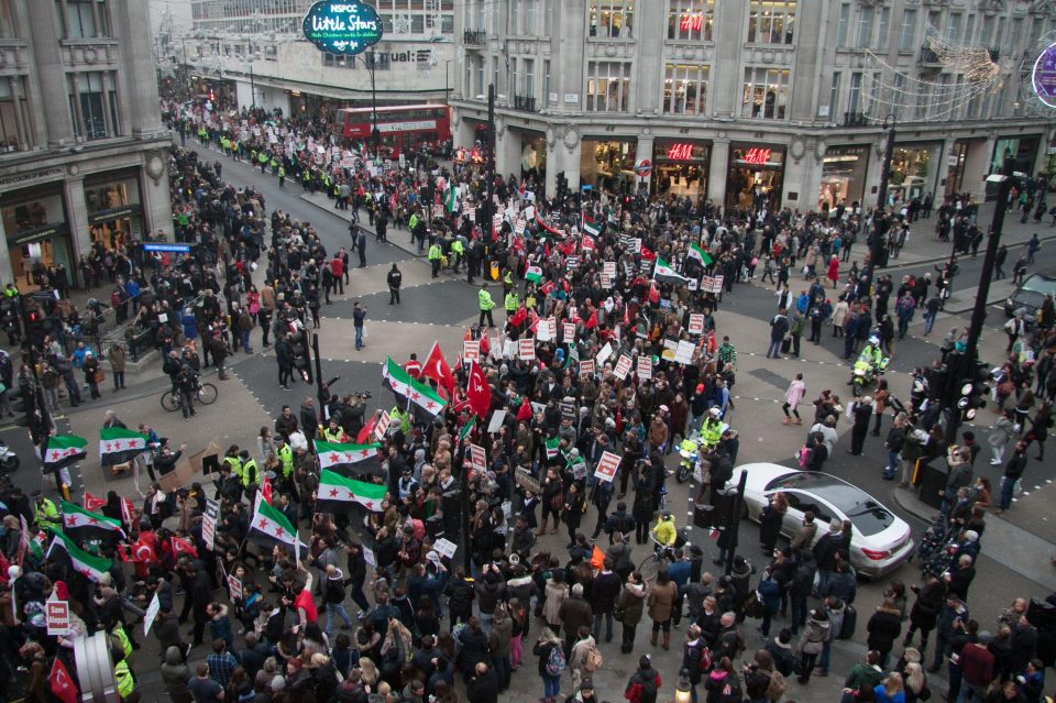  Marchers brought Oxford Street to a standstill in London