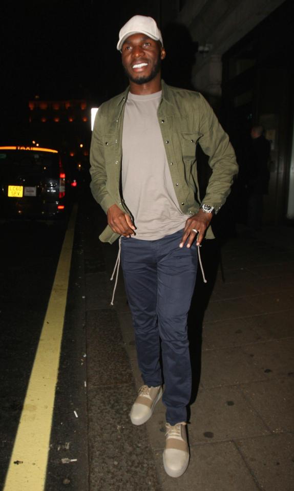  Benteke was all smiles as he was spotted leaving the restaurant