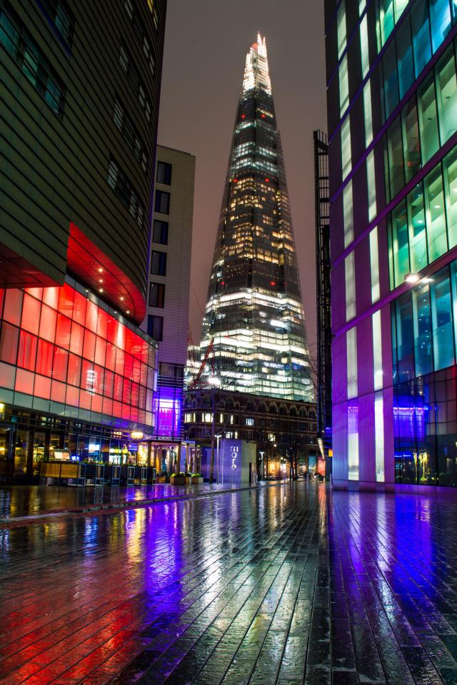  The area surrounding The Shard in London provides a riot of colour