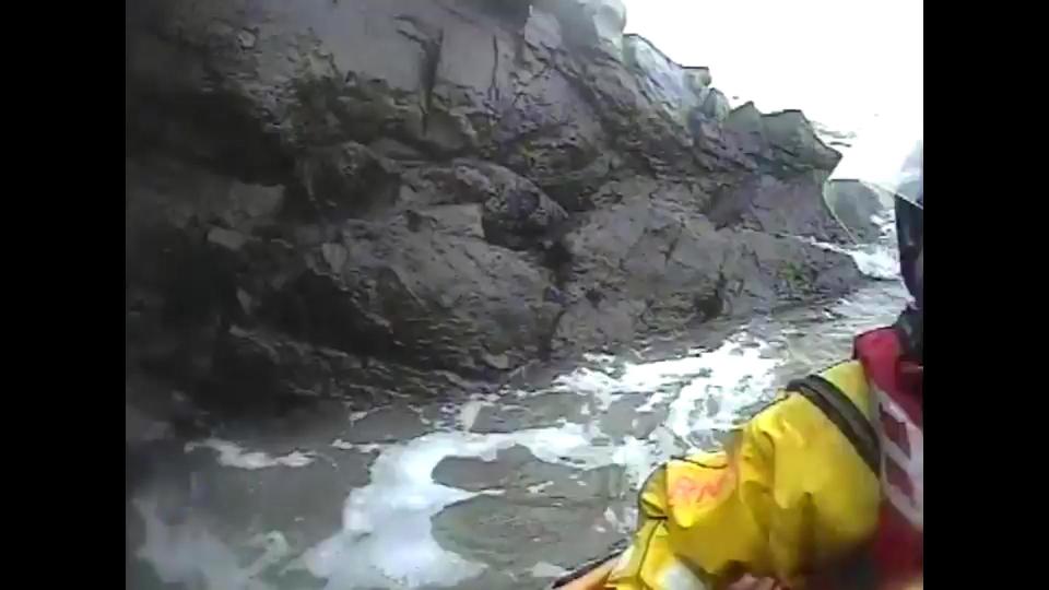  Sally lost her footing as she was walking along the treacherous path at Hurlstone Point in Somerset