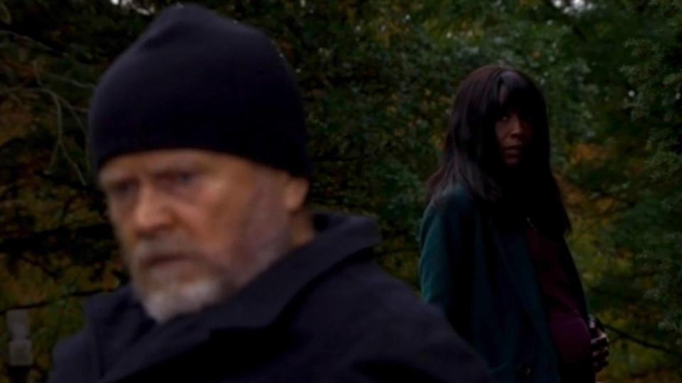  Pregnant Denise Fox continues to watch Phil as she wanders in the park