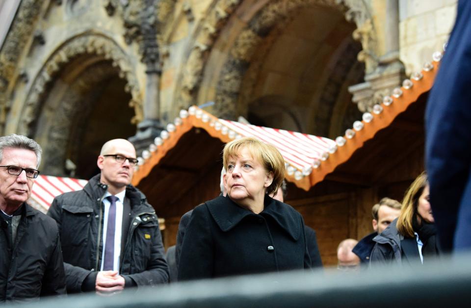  German Chancellor Angela Merkel attended the scene of the attack this afternoon where she inspected the scene