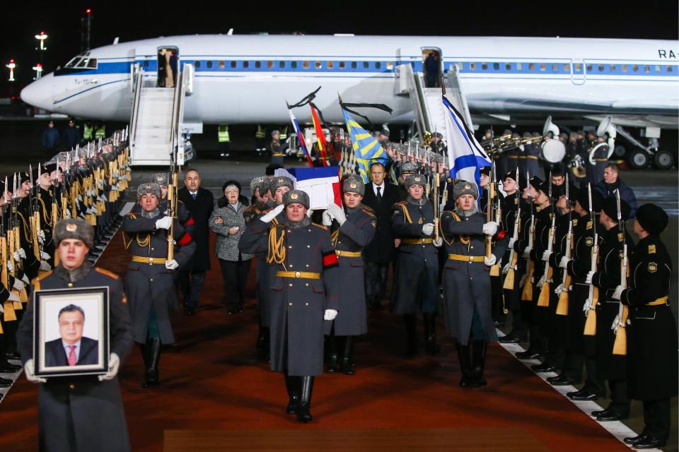  The ambassador's body is welcomed backed to Moscow