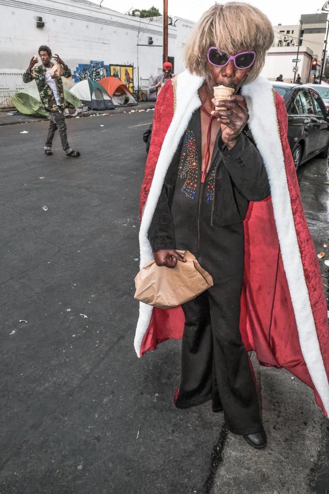 San Julian Street .James dressed as Santa