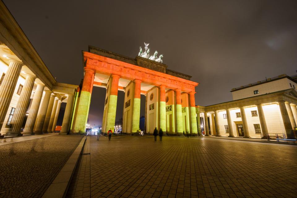  Brandenburg Gate was illuminated with the colours of the German flag