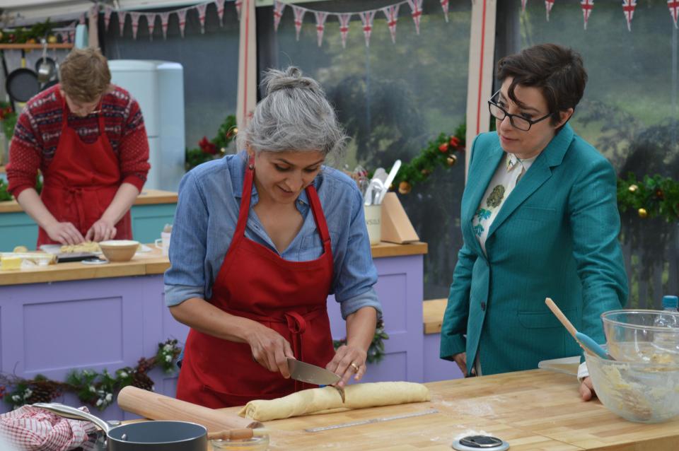  Chetna meanwhile is perfecting her figure-of-eight method festive loaf