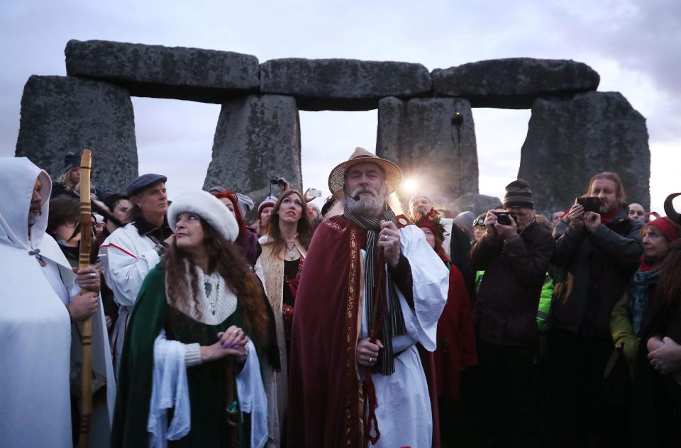  Rollo Maufling, the Archdruid of Stonehenge and Britain, celebrates the solstice with his followers