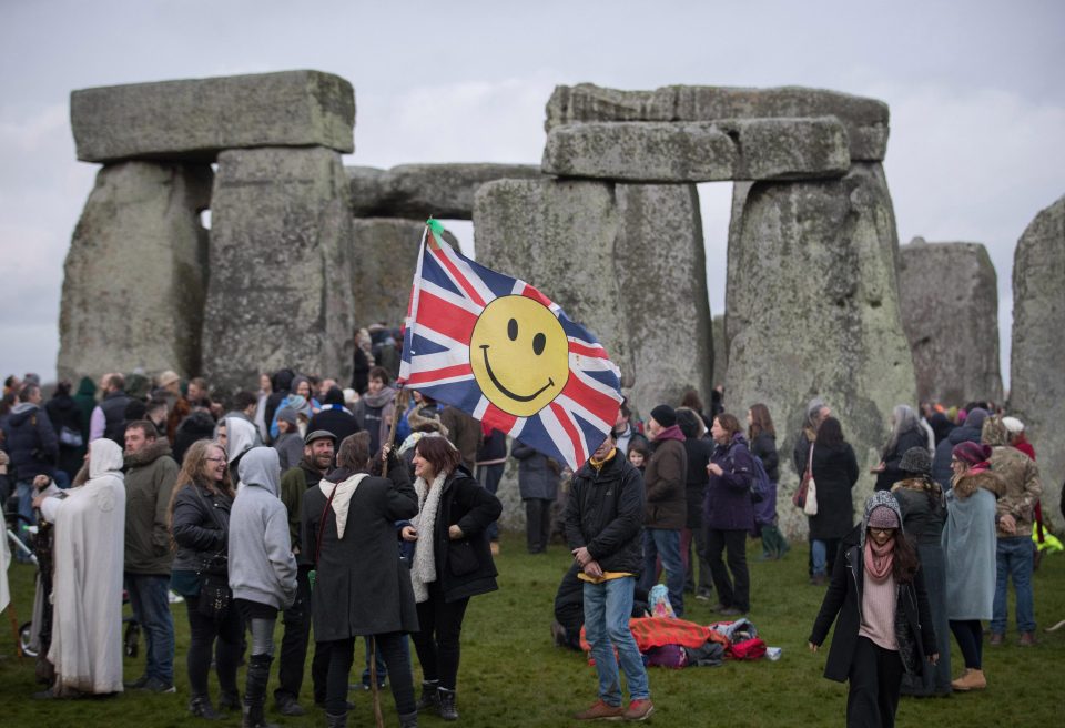  Following the sunrise, revellers gathered around the stone circle before they were turfed out at 10am