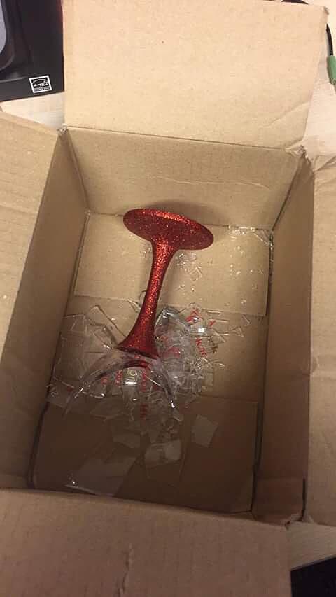 A smashed vase was found at the bottom of a box posted with the Royal Mail