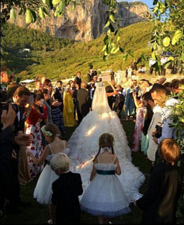 The ceremony took place at the Punta Carena lighthouse in the Italian countryside