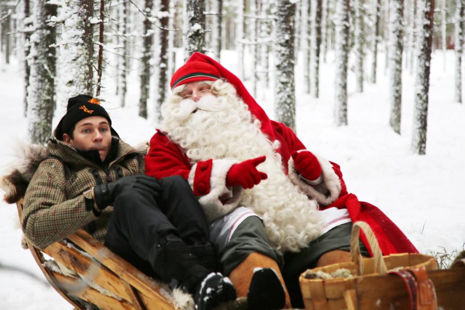  During the programme Joey met Santa in Lapland